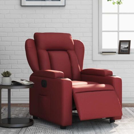 Fauteuil inclinable électrique-Chaise de relaxation-Fauteuil Relax Rouge bordeaux Similicuir 232396