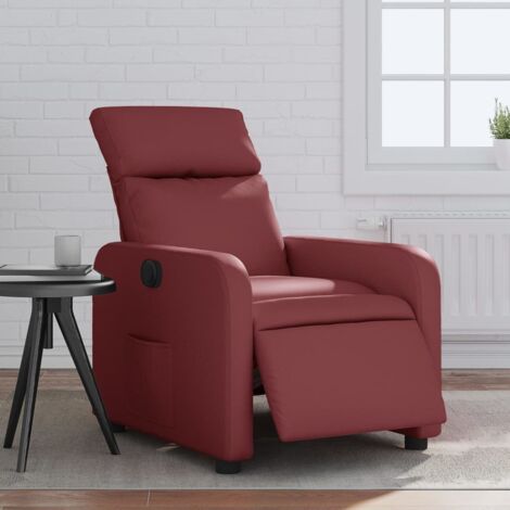Fauteuil inclinable électrique-Chaise de relaxation-Fauteuil Relax Rouge bordeaux Similicuir 710272
