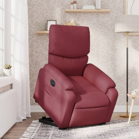 Fauteuil inclinable électrique-Chaise de relaxation-Fauteuil Relax rouge bordeaux tissu 148521