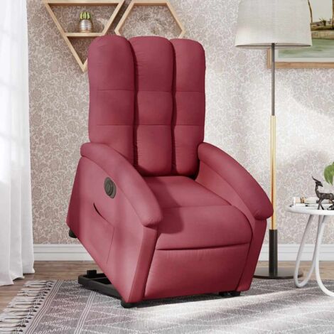 Fauteuil inclinable électrique-Chaise de relaxation-Fauteuil Relax rouge bordeaux tissu 347194