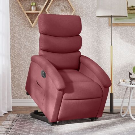 Fauteuil inclinable électrique-Chaise de relaxation-Fauteuil Relax rouge bordeaux tissu 681308