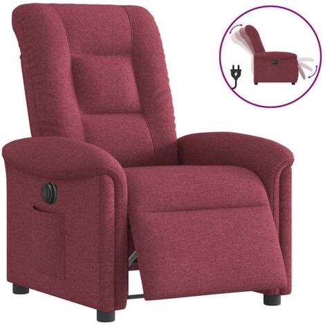 Fauteuil inclinable électrique-Chaise de relaxation-Fauteuil Relax Rouge bordeaux Tissu 758816