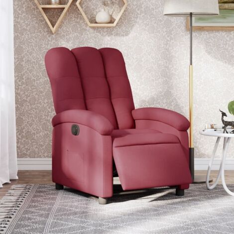 Fauteuil inclinable électrique-Chaise de relaxation-Fauteuil Relax Rouge bordeaux Tissu 863257