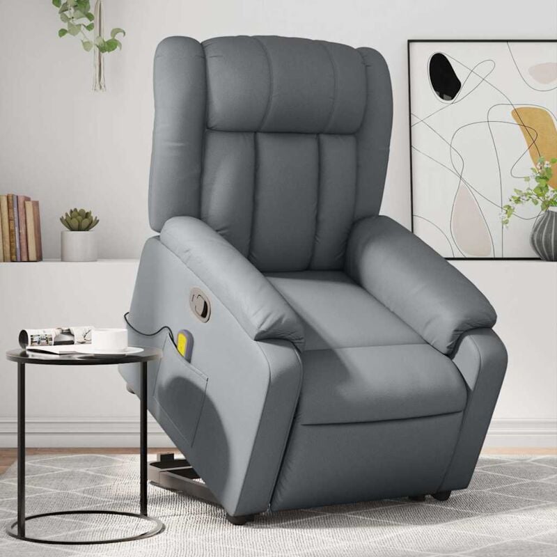 Vidaxl - Fauteuil inclinable de massage Gris Similicuir