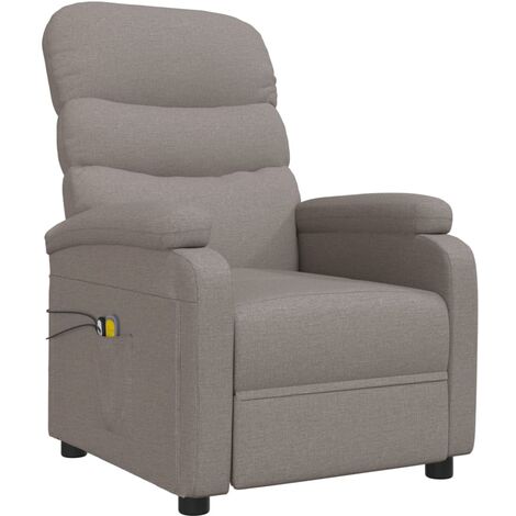 vidaXL Fauteuil Inclinable Electrique de Massage Tissu Bureau Multicolore