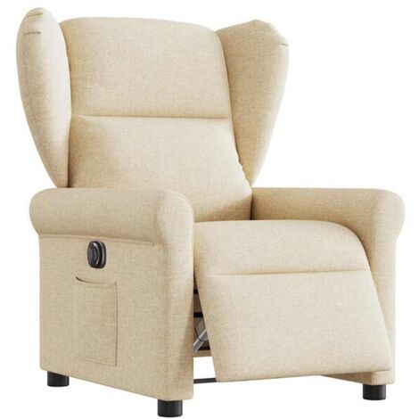 Fauteuil inclinable électrique en tissu beige