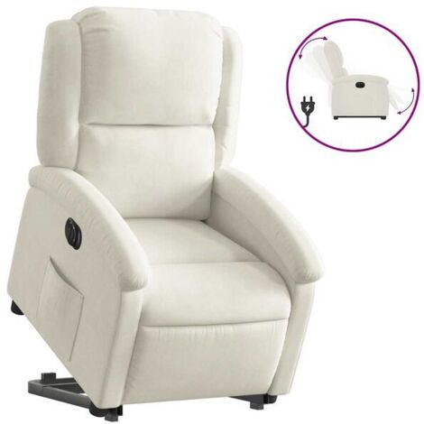 Fauteuil inclinable électrique en velours beige