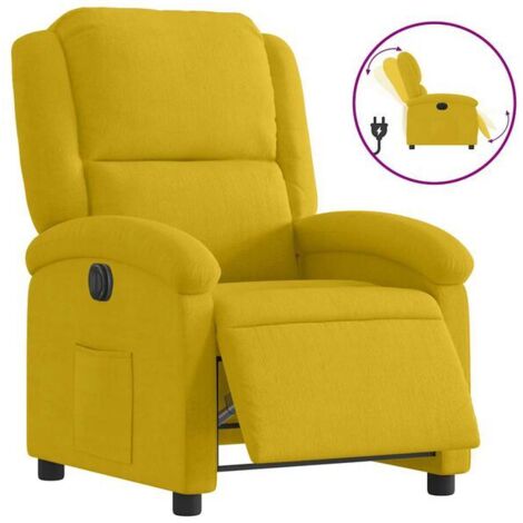 Fauteuil inclinable électrique en velours jaune