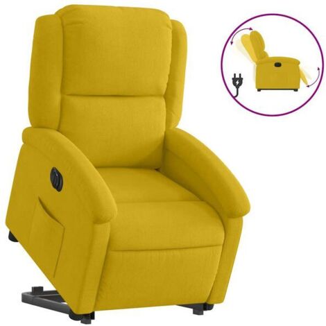 Fauteuil inclinable électrique en velours jaune