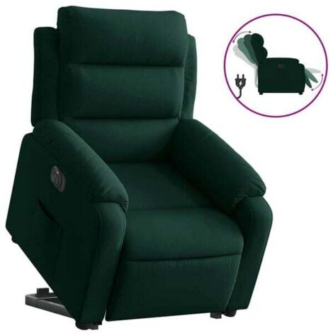Fauteuil inclinable électrique en velours vert foncé