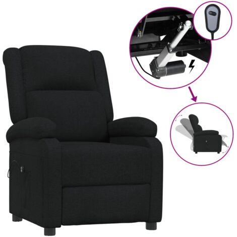 Fauteuil inclinable électrique  Fauteuil de Relaxation Noir Tissu 62456
