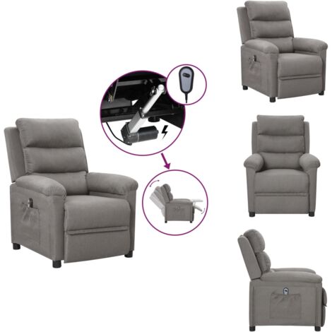 Fauteuil inclinable électrique Gris clair Tissu - Fauteuil Inclinable Électrique - Chaise Relaxante - Fauteuil Ergonomique - Mobilier De Salon - Canapé Lit