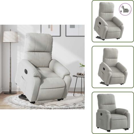 Fauteuil inclinable électrique gris clair tissu microfibre - Fauteuil Inclinable Électrique - Fauteuils Inclinables Électriques - Chaise Inclinable Électrique - Siège Inclinable Électrique