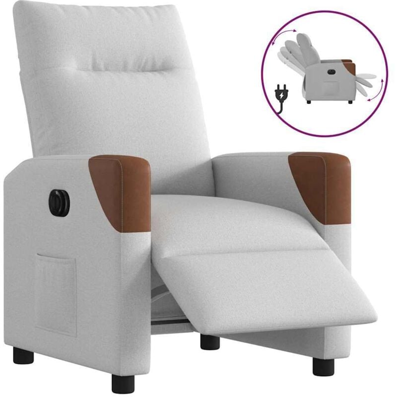 Vidaxl - Fauteuil inclinable électrique gris nuage tissu