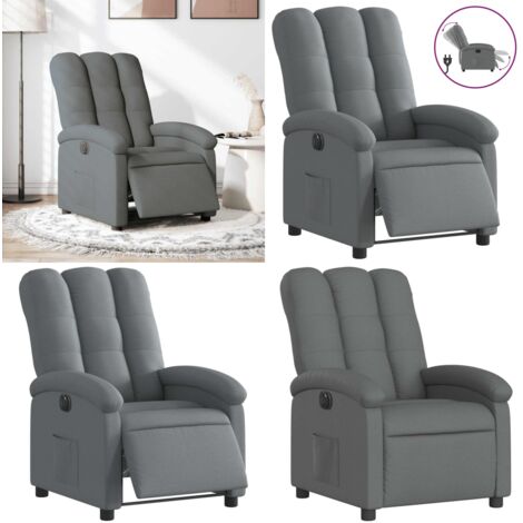 Fauteuil inclinable électrique Gris foncé Tissu - Fauteuil Inclinable Électrique - Chaise Relaxante - Fauteuil Ergonomique - Fauteuil Confort - Fauteuil Design - Home & Living