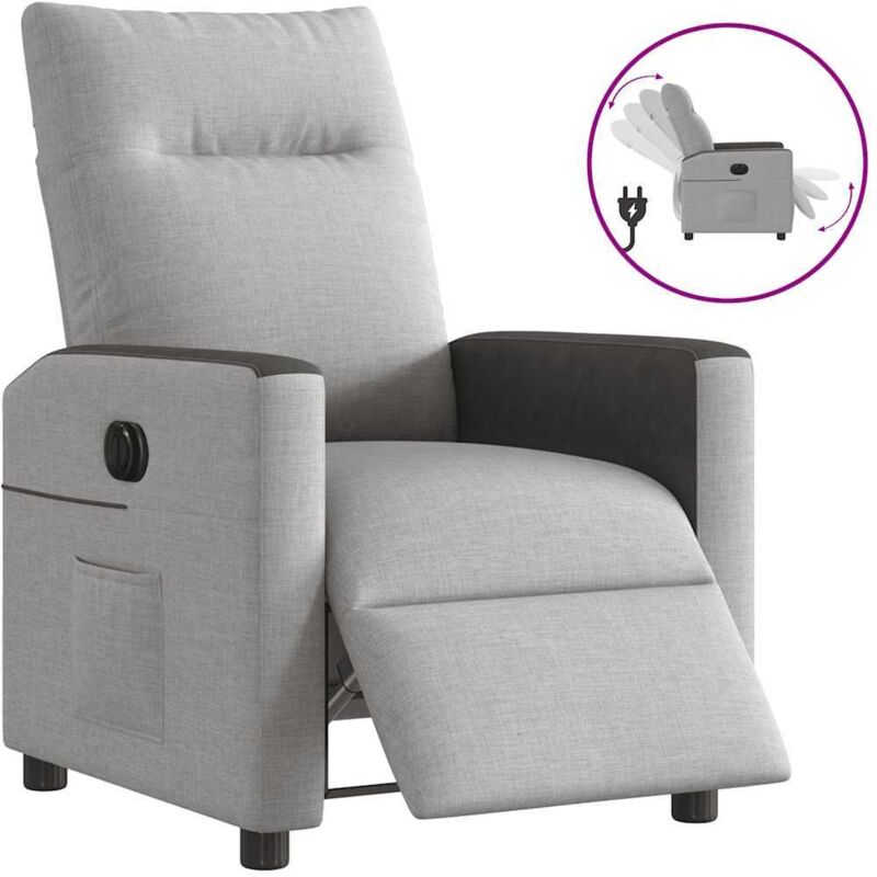 Vidaxl - Fauteuil inclinable électrique gris nuage tissu