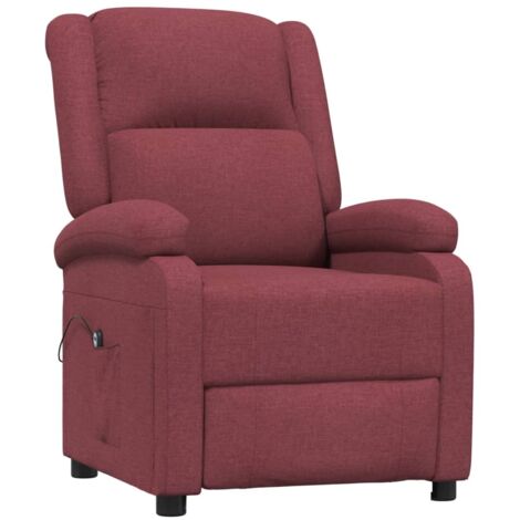 Fauteuil inclinable électrique Rouge bordeaux Tissu vidaXL