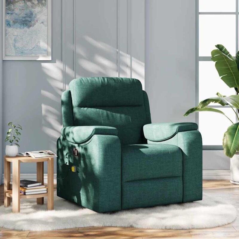 Vidaxl - Fauteuil de massage inclinable Vert foncé Tissu