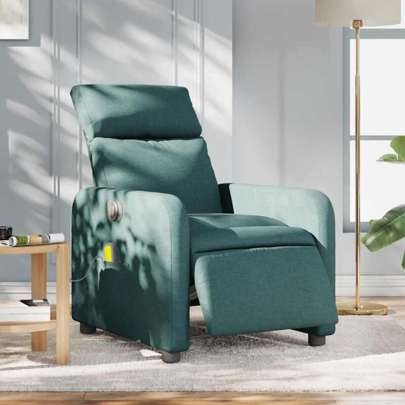 Vidaxl - Fauteuil de massage inclinable électrique Vert foncé Tissu
