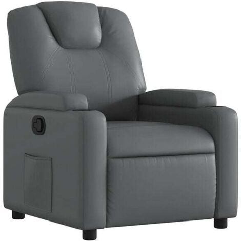 Fauteuil inclinable en similicuir gris