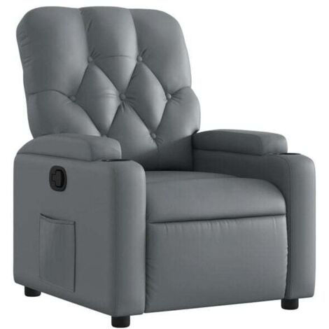 Fauteuil inclinable en similicuir gris