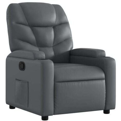 Fauteuil inclinable en similicuir gris