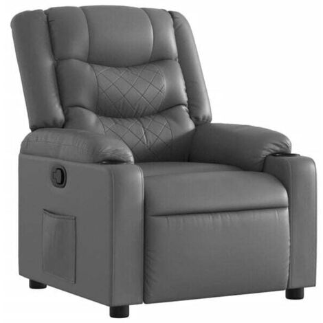 Fauteuil inclinable en similicuir gris