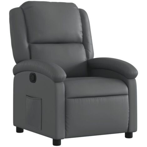Fauteuil inclinable en similicuir gris