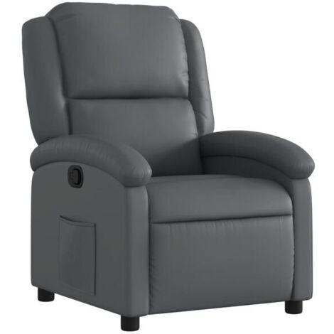 Fauteuil inclinable en similicuir gris