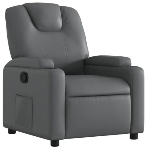 Fauteuil inclinable en similicuir gris