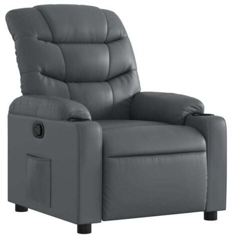 Fauteuil inclinable en similicuir gris