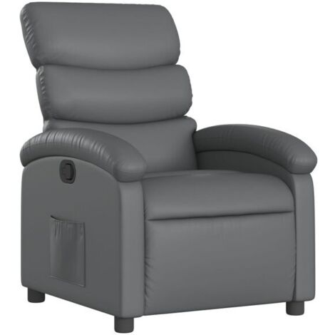Fauteuil inclinable en similicuir gris