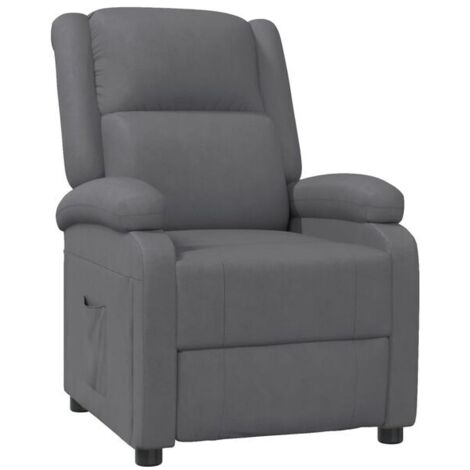 Fauteuil inclinable en similicuir gris