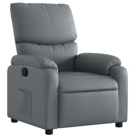 Fauteuil inclinable en similicuir gris