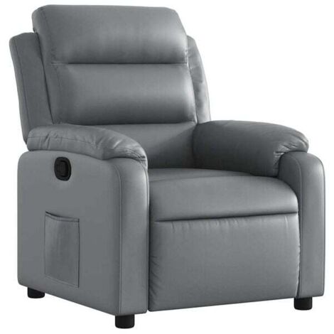 Fauteuil inclinable en similicuir gris