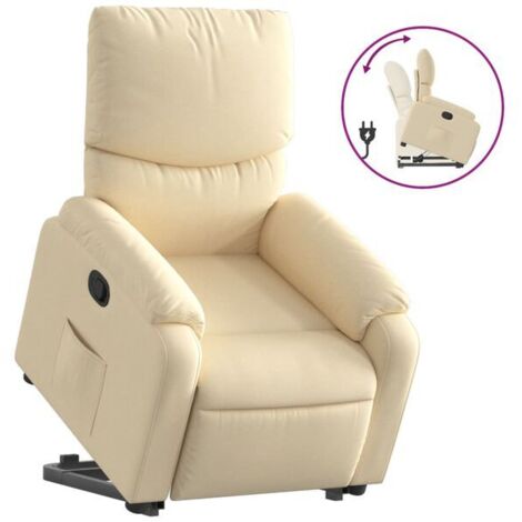 Fauteuil inclinable en tissu beige