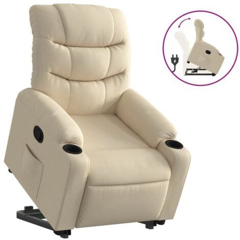 Fauteuil inclinable en tissu beige