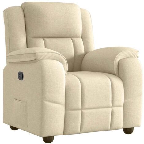 Fauteuil inclinable en tissu beige