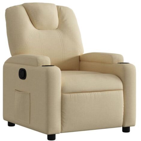 Fauteuil inclinable en tissu beige