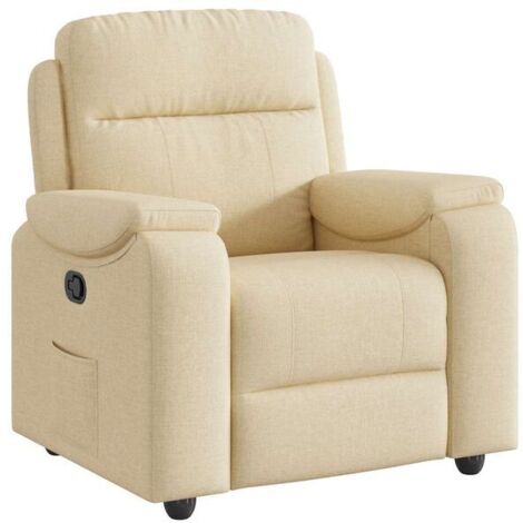 Fauteuil inclinable en tissu beige