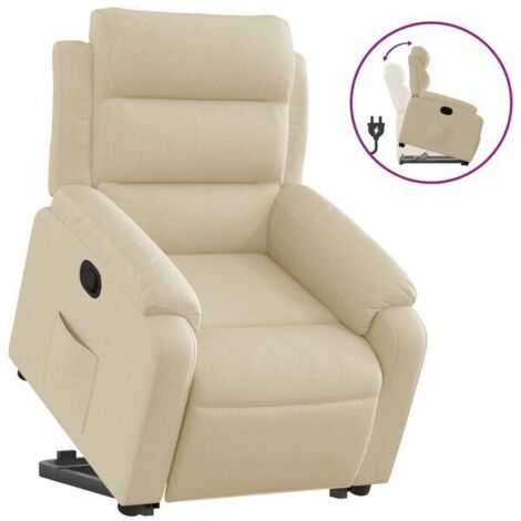 Fauteuil inclinable en tissu beige