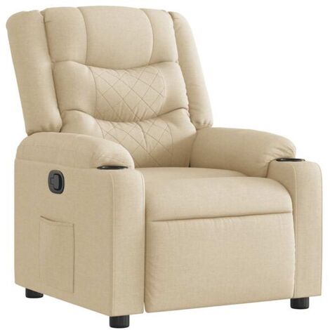 Fauteuil inclinable en tissu beige