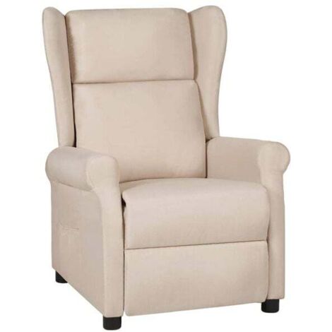 Fauteuil inclinable en tissu beige