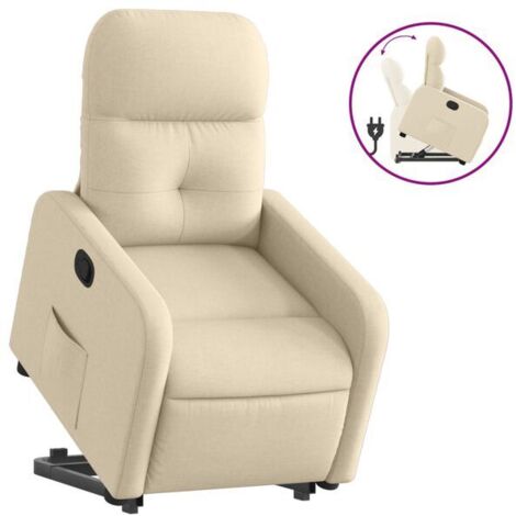 Fauteuil inclinable en tissu beige