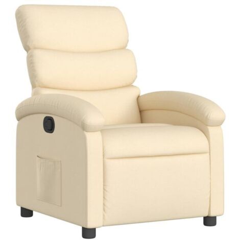 Fauteuil inclinable en tissu beige
