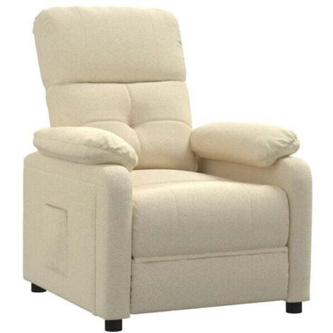 Fauteuil inclinable en tissu beige