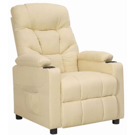 Fauteuil inclinable en tissu beige