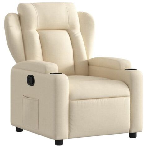 Fauteuil inclinable en tissu beige