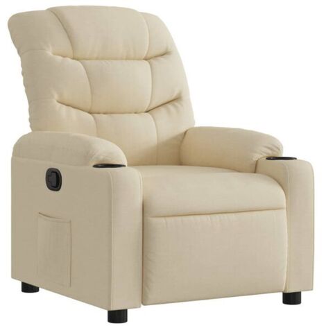 Fauteuil inclinable en tissu beige