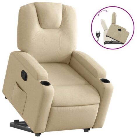 Fauteuil inclinable en tissu beige